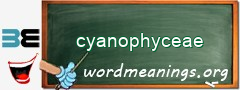 WordMeaning blackboard for cyanophyceae